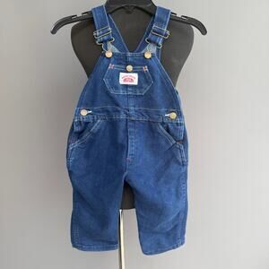 Kids vintage Round House denim overalls - unisex - blue - jeans - size 2T